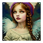Pretty Fairy Angel In Knit Outfit And Beanie Banner and Sign 3  x 3 