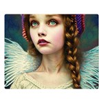Pretty Fairy Angel In Knit Outfit And Beanie Premium Plush Fleece Blanket (Large)