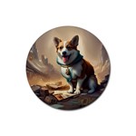 Corgi Dog  In The Middle Of The End Of The World Rubber Coaster (Round)