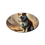 Corgi Dog  In The Middle Of The End Of The World Sticker Oval (10 pack)
