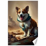 Corgi Dog  In The Middle Of The End Of The World Canvas 24  x 36 
