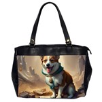 Corgi Dog  In The Middle Of The End Of The World Oversize Office Handbag (2 Sides)