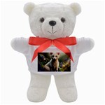 Gorgeous White Fennec Fox Among Flowers 4 Teddy Bear
