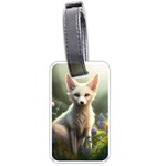 Gorgeous White Fennec Fox Among Flowers 4 Luggage Tag (one side)