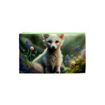 Gorgeous White Fennec Fox Among Flowers 4 Cosmetic Bag (XS)
