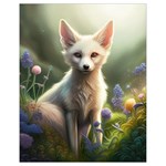 Gorgeous White Fennec Fox Among Flowers 4 Drawstring Bag (Small)