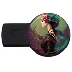 Elegant Victorian Woman 4 USB Flash Drive Round (2 GB)
