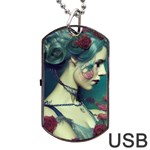 Elegant Victorian Woman 8 Dog Tag USB Flash (One Side)