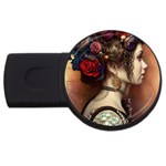 Elegant Victorian Woman 11 USB Flash Drive Round (2 GB)