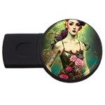 Elegant Victorian Woman 10 USB Flash Drive Round (2 GB)