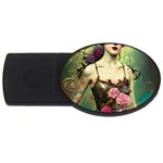 Elegant Victorian Woman 10 USB Flash Drive Oval (2 GB)