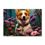 Cute Corgi Dog With Flowers 2 Sticker A4 (10 pack)