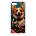 Cute Corgi Dog With Flowers 2 iPhone SE