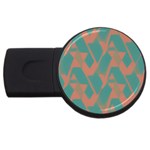 Mid Century Geometric Shapes Pattern 7 USB Flash Drive Round (2 GB)