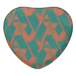 Mid Century Geometric Shapes Pattern 7 Heart Glass Fridge Magnet (4 pack)
