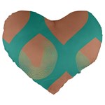 Mid Century Geometric Shapes Pattern 8 Large 19  Premium Heart Shape Cushions