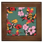 Mid Century Retro Floral 1970s 1960s Pattern 30 Framed Tile