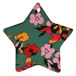 Mid Century Retro Floral 1970s 1960s Pattern 30 Star Ornament (Two Sides)