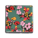 Mid Century Retro Floral 1970s 1960s Pattern 30 Memory Card Reader (Square 5 Slot)