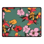 Mid Century Retro Floral 1970s 1960s Pattern 30 Two Sides Fleece Blanket (Small)