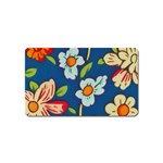Mid Century Retro Floral 1970s 1960s Pattern 32 Magnet (Name Card)
