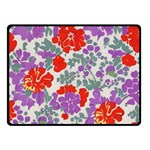 Mid Century Retro Floral 1970s 1960s Pattern 31 Two Sides Fleece Blanket (Small)