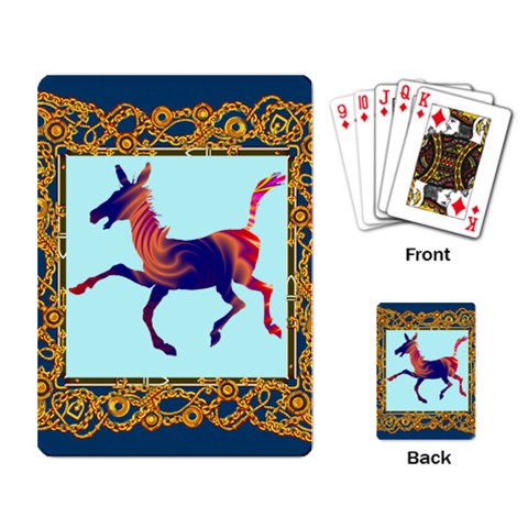 Funny Donkey Playing Cards Single Design from ArtsNow.com Back