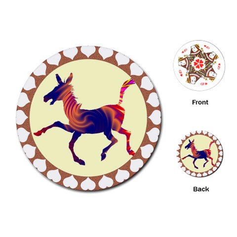 Funny Donkey Playing Cards (Round) from ArtsNow.com Front