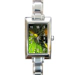 Machine Technology Circuit Electronic Computer Technics Detail Psychedelic Abstract Pattern Rectangle Italian Charm Watch