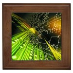 Machine Technology Circuit Electronic Computer Technics Detail Psychedelic Abstract Pattern Framed Tile