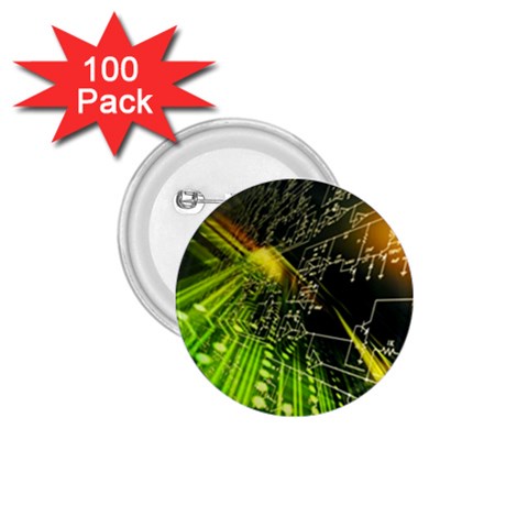 Machine Technology Circuit Electronic Computer Technics Detail Psychedelic Abstract Pattern 1.75  Buttons (100 pack)  from ArtsNow.com Front