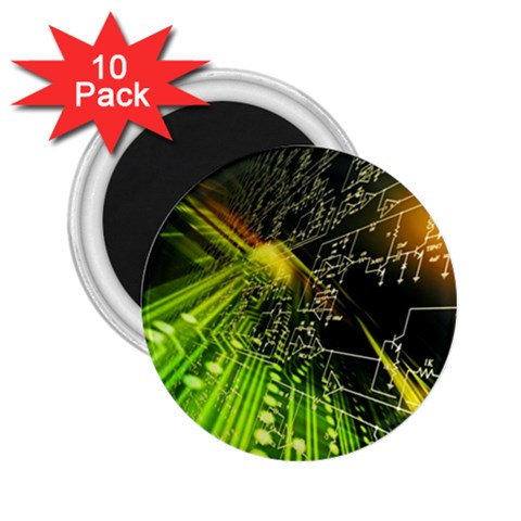 Machine Technology Circuit Electronic Computer Technics Detail Psychedelic Abstract Pattern 2.25  Magnets (10 pack)  from ArtsNow.com Front