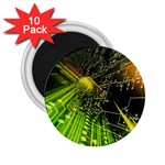 Machine Technology Circuit Electronic Computer Technics Detail Psychedelic Abstract Pattern 2.25  Magnets (10 pack) 
