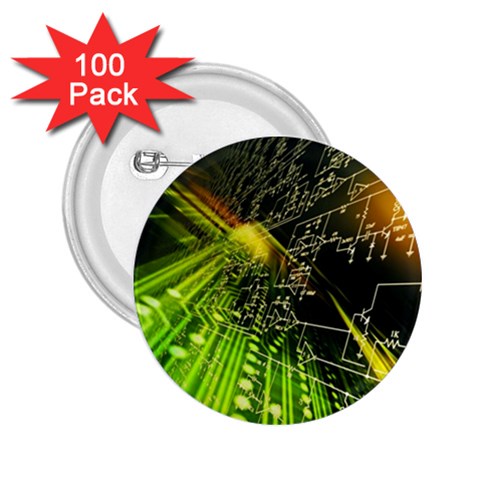 Machine Technology Circuit Electronic Computer Technics Detail Psychedelic Abstract Pattern 2.25  Buttons (100 pack)  from ArtsNow.com Front