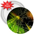Machine Technology Circuit Electronic Computer Technics Detail Psychedelic Abstract Pattern 3  Buttons (10 pack) 