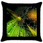 Machine Technology Circuit Electronic Computer Technics Detail Psychedelic Abstract Pattern Throw Pillow Case (Black)