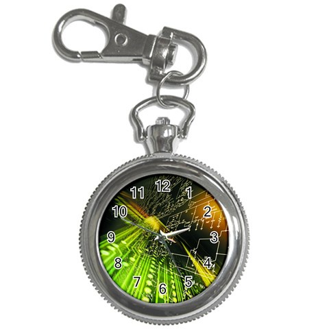 Machine Technology Circuit Electronic Computer Technics Detail Psychedelic Abstract Pattern Key Chain Watches from ArtsNow.com Front