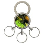 Machine Technology Circuit Electronic Computer Technics Detail Psychedelic Abstract Pattern 3-Ring Key Chain
