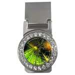 Machine Technology Circuit Electronic Computer Technics Detail Psychedelic Abstract Pattern Money Clips (CZ) 