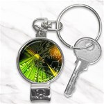 Machine Technology Circuit Electronic Computer Technics Detail Psychedelic Abstract Pattern Nail Clippers Key Chain