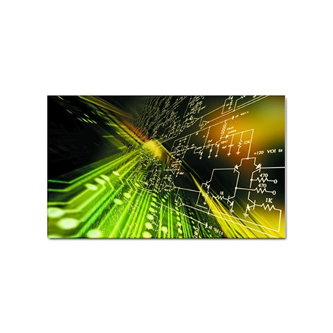 Machine Technology Circuit Electronic Computer Technics Detail Psychedelic Abstract Pattern Sticker (Rectangular) from ArtsNow.com Front