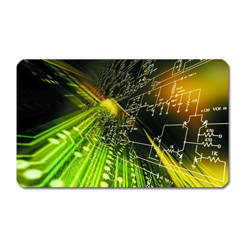Machine Technology Circuit Electronic Computer Technics Detail Psychedelic Abstract Pattern Magnet (Rectangular) from ArtsNow.com Front