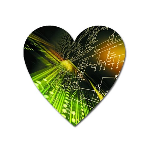 Machine Technology Circuit Electronic Computer Technics Detail Psychedelic Abstract Pattern Heart Magnet from ArtsNow.com Front