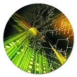 Machine Technology Circuit Electronic Computer Technics Detail Psychedelic Abstract Pattern Magnet 5  (Round)