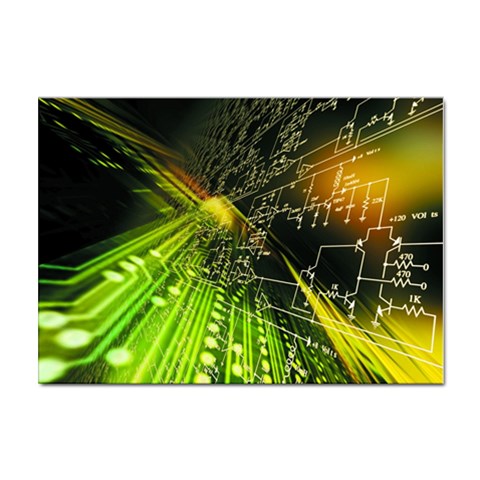 Machine Technology Circuit Electronic Computer Technics Detail Psychedelic Abstract Pattern Sticker A4 (10 pack) from ArtsNow.com Front