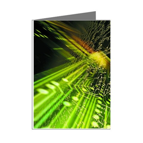 Machine Technology Circuit Electronic Computer Technics Detail Psychedelic Abstract Pattern Mini Greeting Cards (Pkg of 8) from ArtsNow.com Right