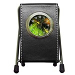 Machine Technology Circuit Electronic Computer Technics Detail Psychedelic Abstract Pattern Pen Holder Desk Clock