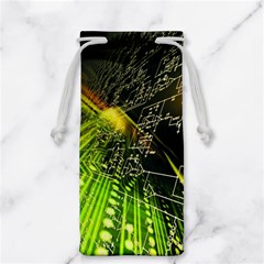 Machine Technology Circuit Electronic Computer Technics Detail Psychedelic Abstract Pattern Jewelry Bag from ArtsNow.com Back