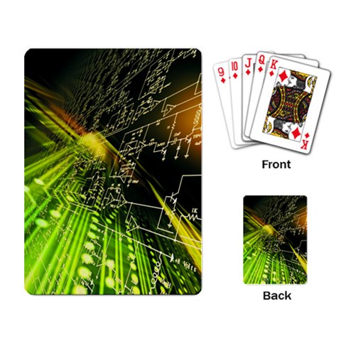 Machine Technology Circuit Electronic Computer Technics Detail Psychedelic Abstract Pattern Playing Cards Single Design (Rectangle) from ArtsNow.com Back