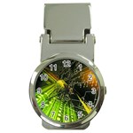 Machine Technology Circuit Electronic Computer Technics Detail Psychedelic Abstract Pattern Money Clip Watches